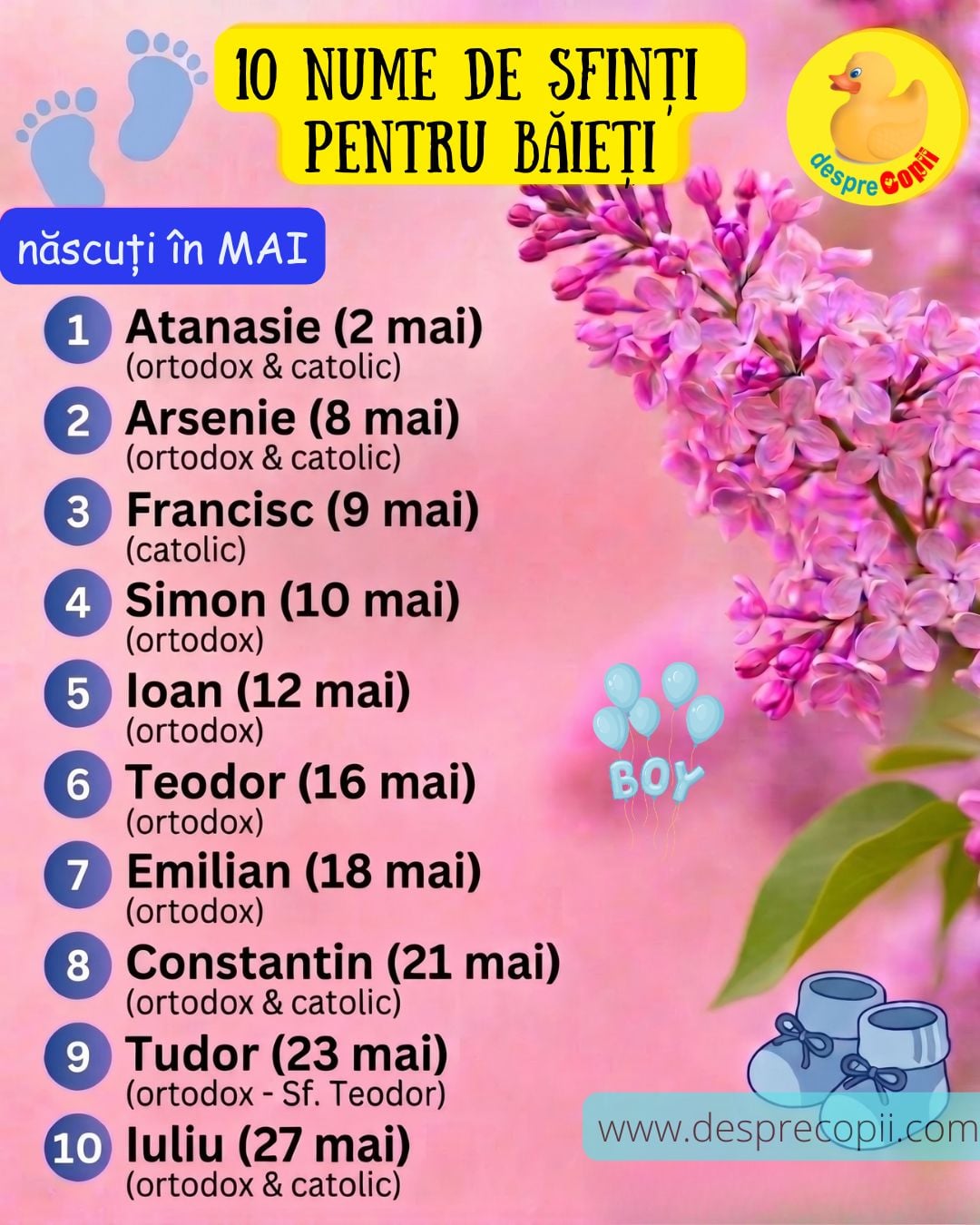 nume de baieti mai sfinti